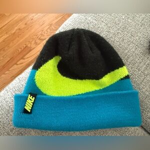 Nike Turquoise Beanie with Neon Green Accents